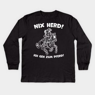 Nix Herd ! Ich geh zum Pferd ! Lustiges Pferde Design Kids Long Sleeve T-Shirt